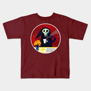 Coffee Break for the Grim Reaper Kids T-Shirt